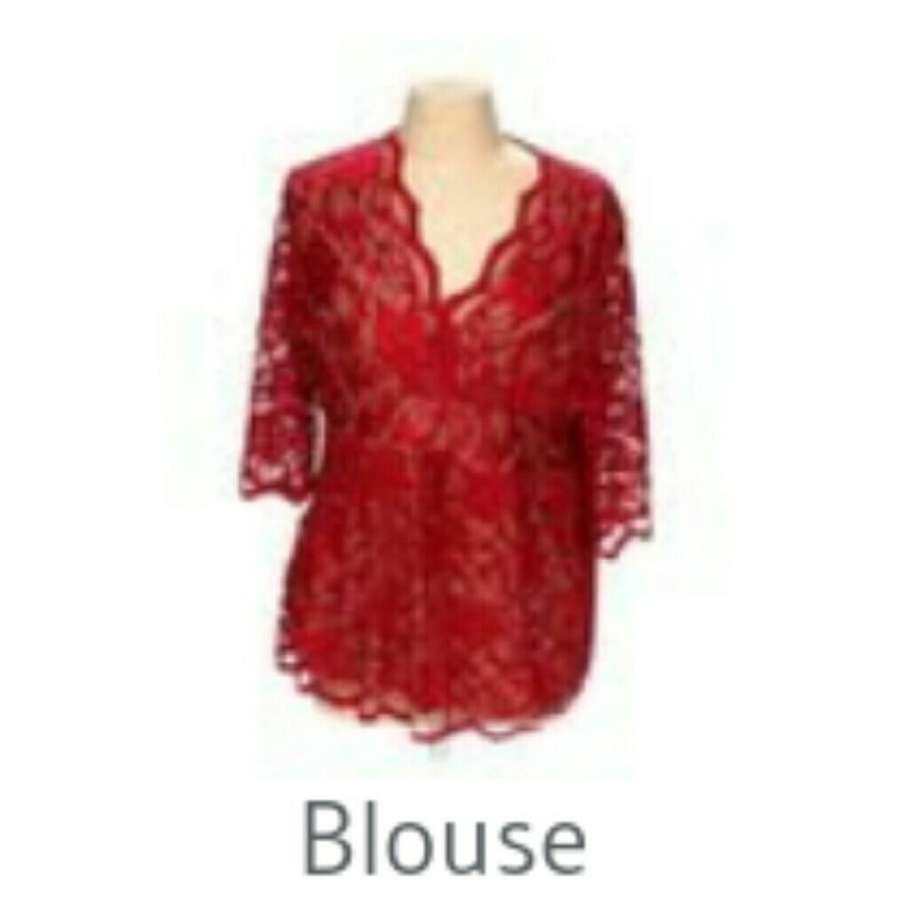 Red lace blouse